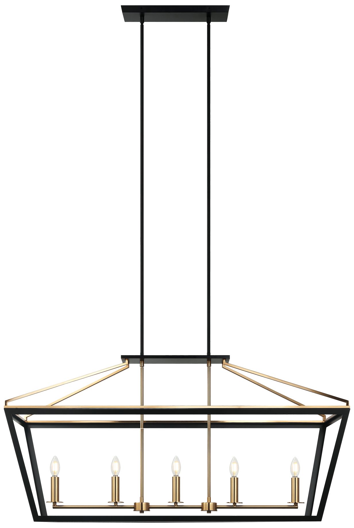 Matteo *OS* 5 LT MAVONSHIRE BLACK+ AGED GOLD CHANDELIER E12 60W