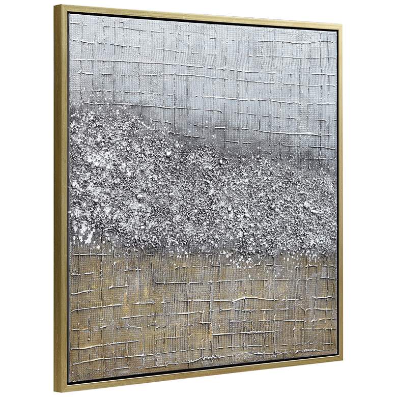 Image 6 Matter 36 inch Square Textured Metallic Framed Canvas Wall Art more views