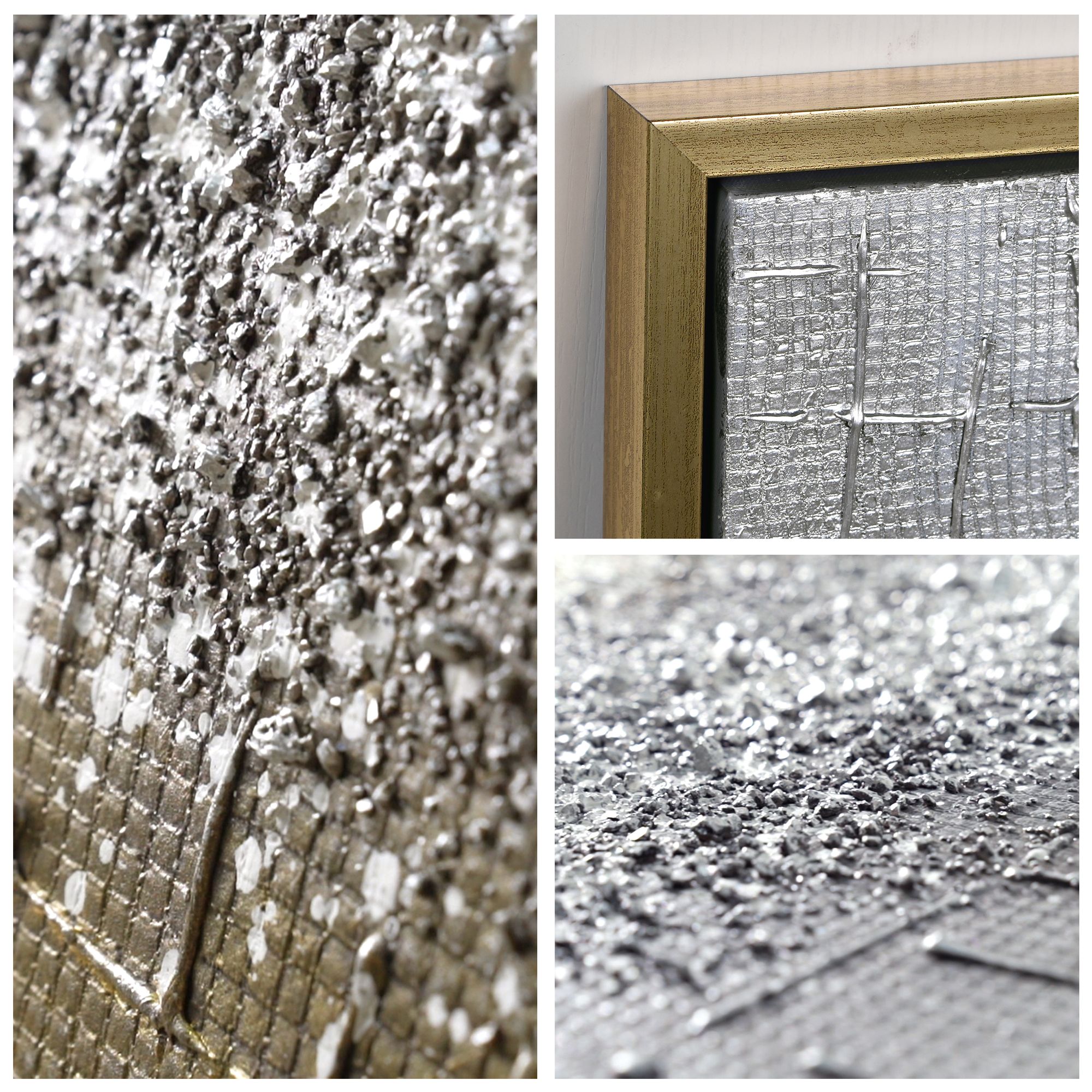 Image 7 Matter 36" Square Textured Metallic Framed Canvas Wall Art more views