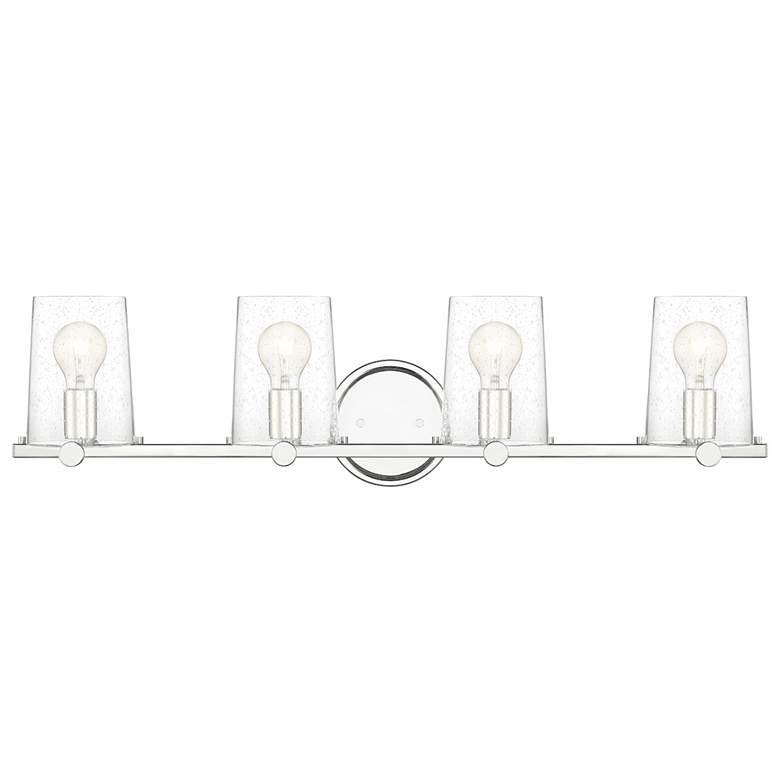 Image 1 Matteson 33.75" Wide 4-Light Satin Platinum Modern Vanity Light