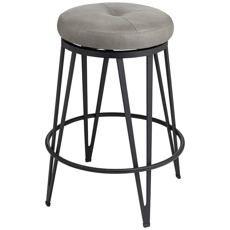 Image 2 Matthews 25 inch Bravo Metal and Black Swivel Counter Stool