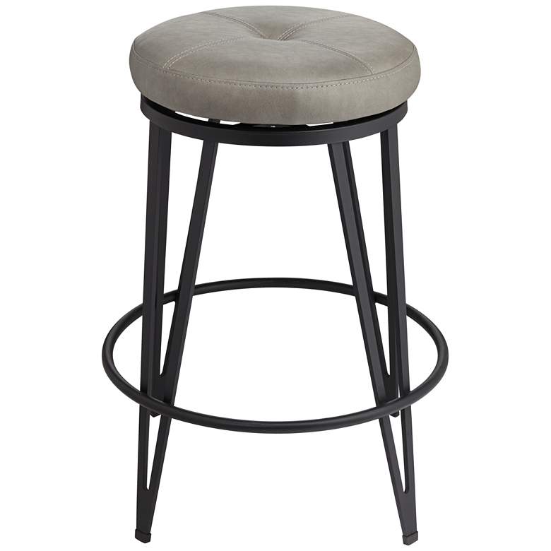 Image 7 Matthews 25 inch Bravo Metal and Black Swivel Counter Stool more views