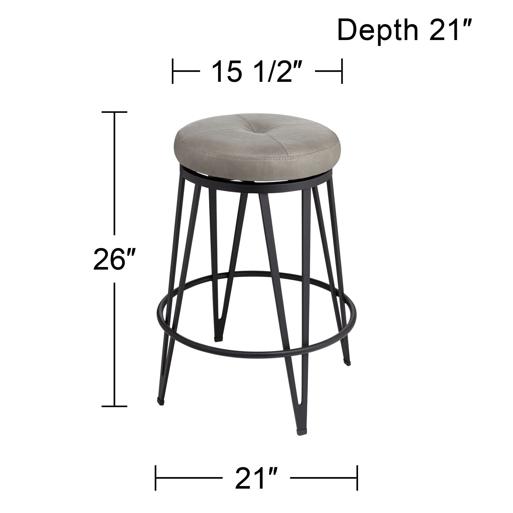 Matthews 25" Bravo Metal and Black Swivel Counter Stool