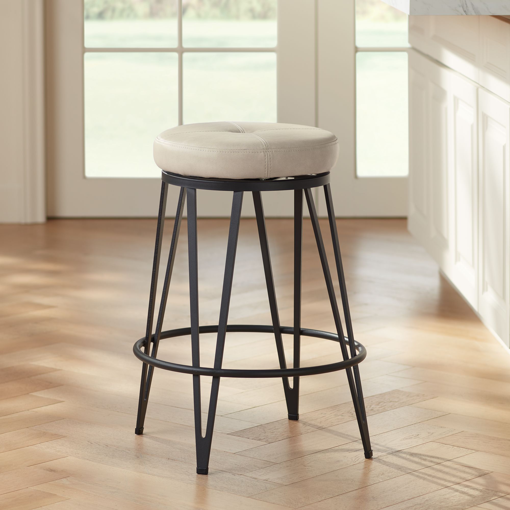 Black and discount cream bar stools