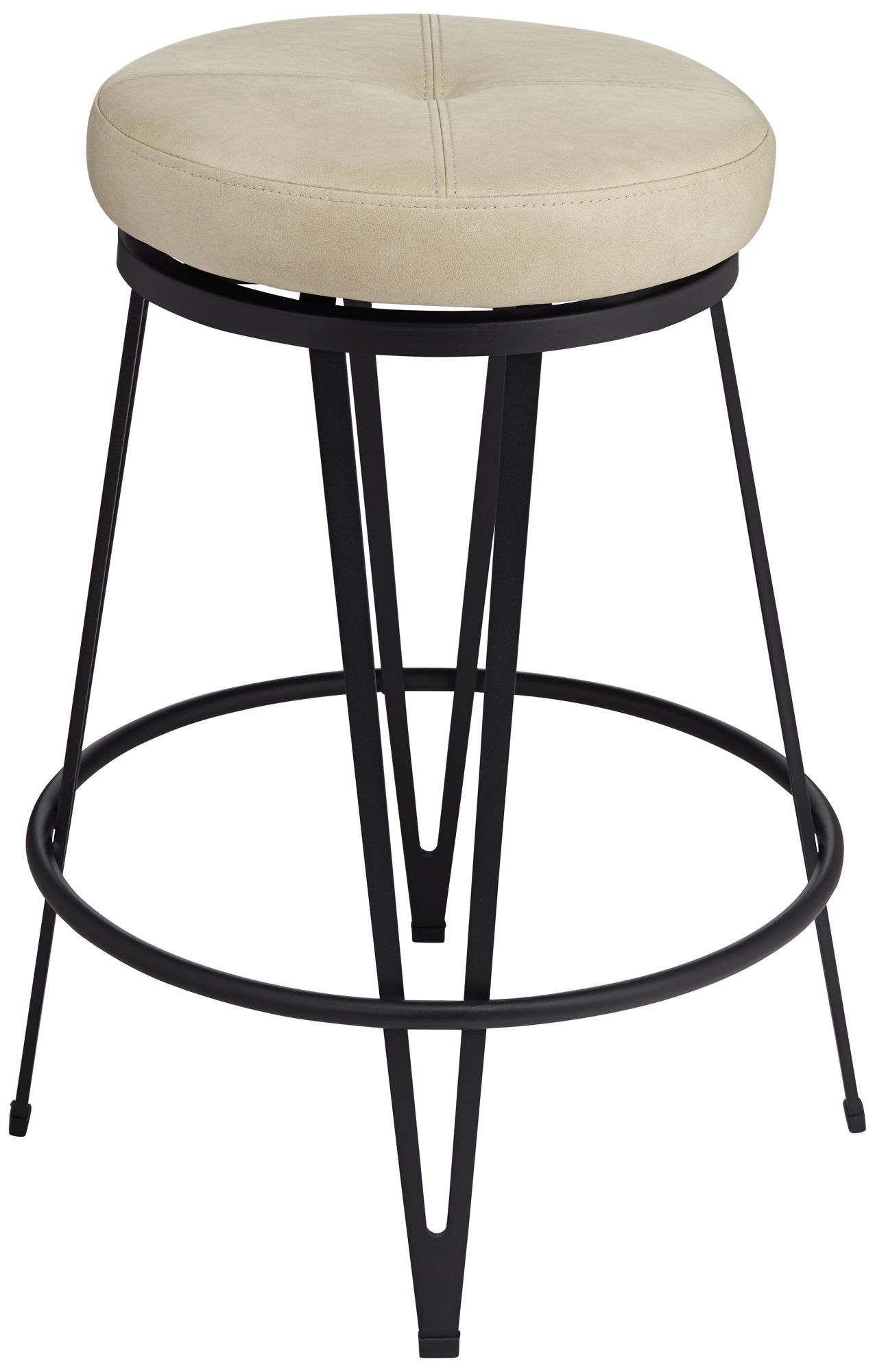 Matthews 26" Bravo Cream and Black Swivel Counter Stool