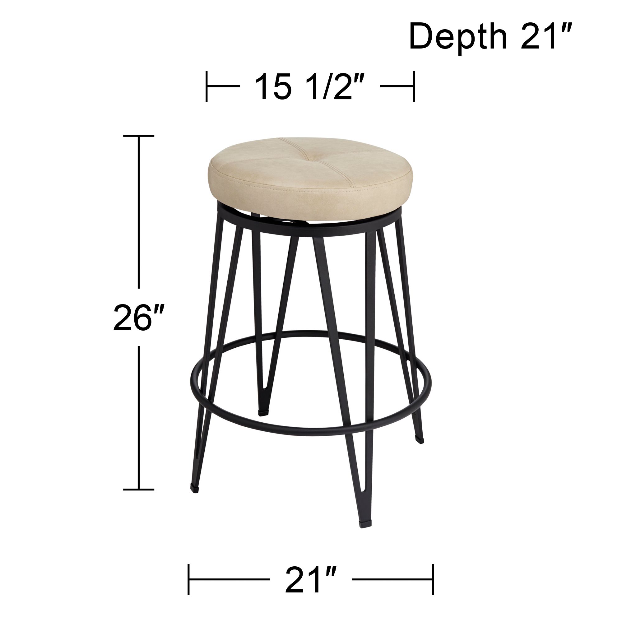 Matthews 26" Bravo Cream and Black Swivel Counter Stool