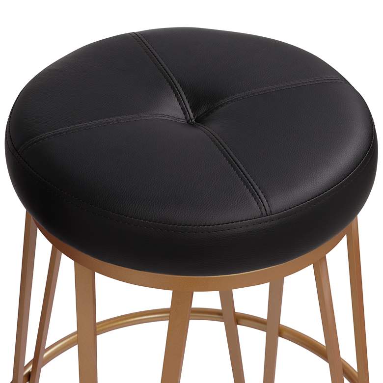 Image 3 Matthews 30 inch Onyx Black and Gold Modern Luxe Swivel Bar Stool more views
