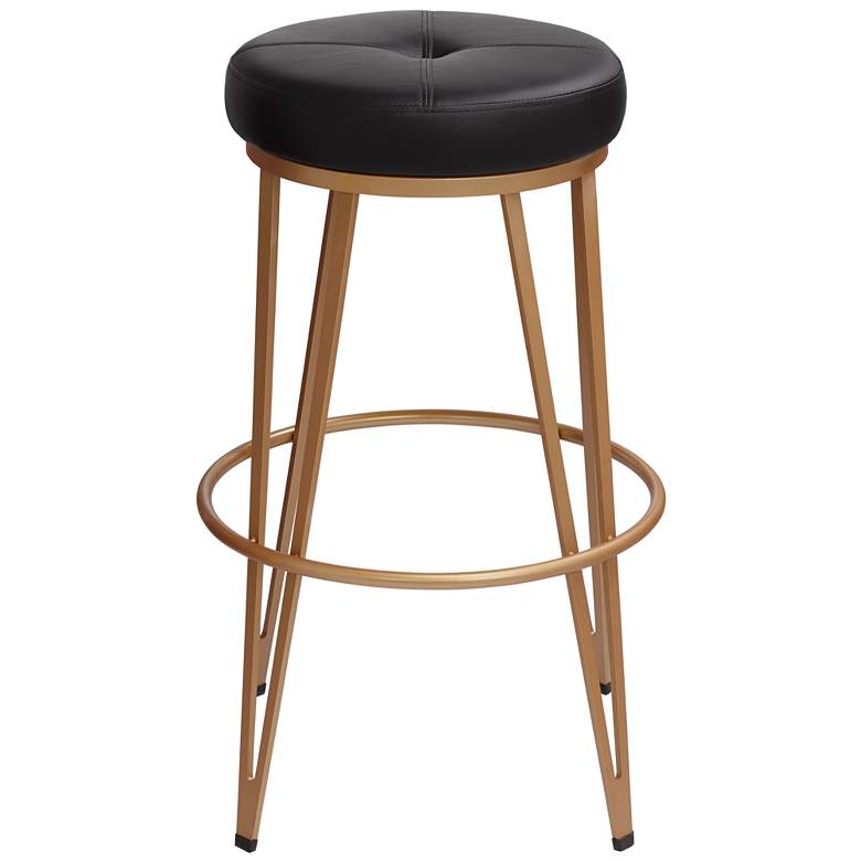 Image 5 Matthews 30 inch Onyx Black and Gold Modern Luxe Swivel Bar Stool more views