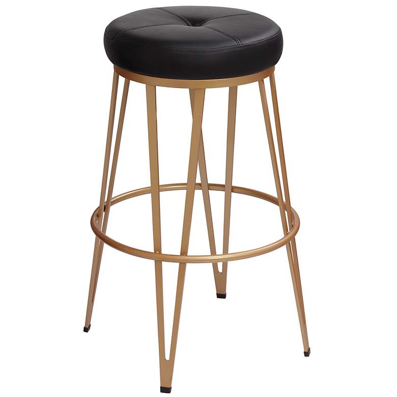 Image 5 Matthews 30" Onyx Black Faux Leather Swivel Bar Stools Set of 2 more views