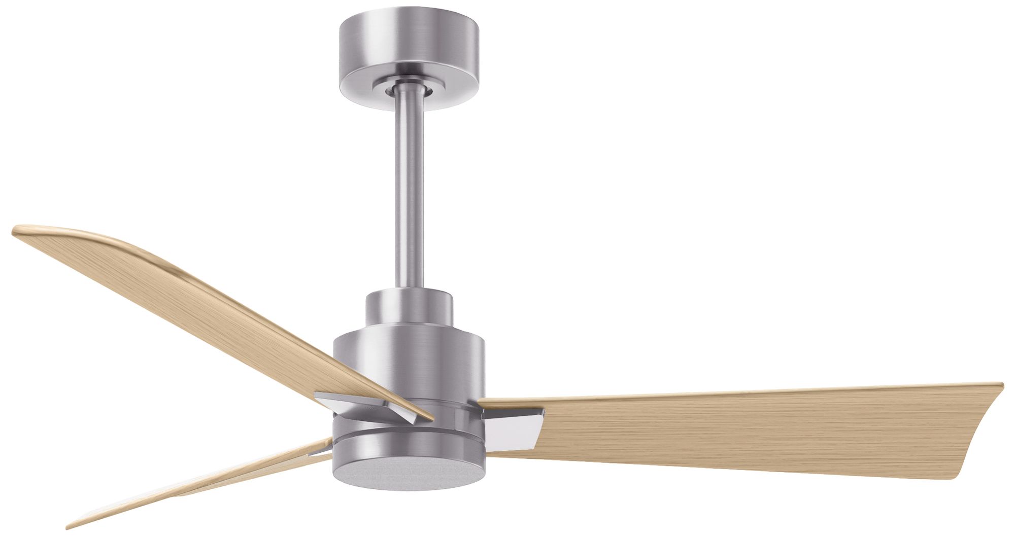 Image 2 Matthews Alessandra 42" Brushed Nickel Ceiling Fan, Light Maple Tone Blades