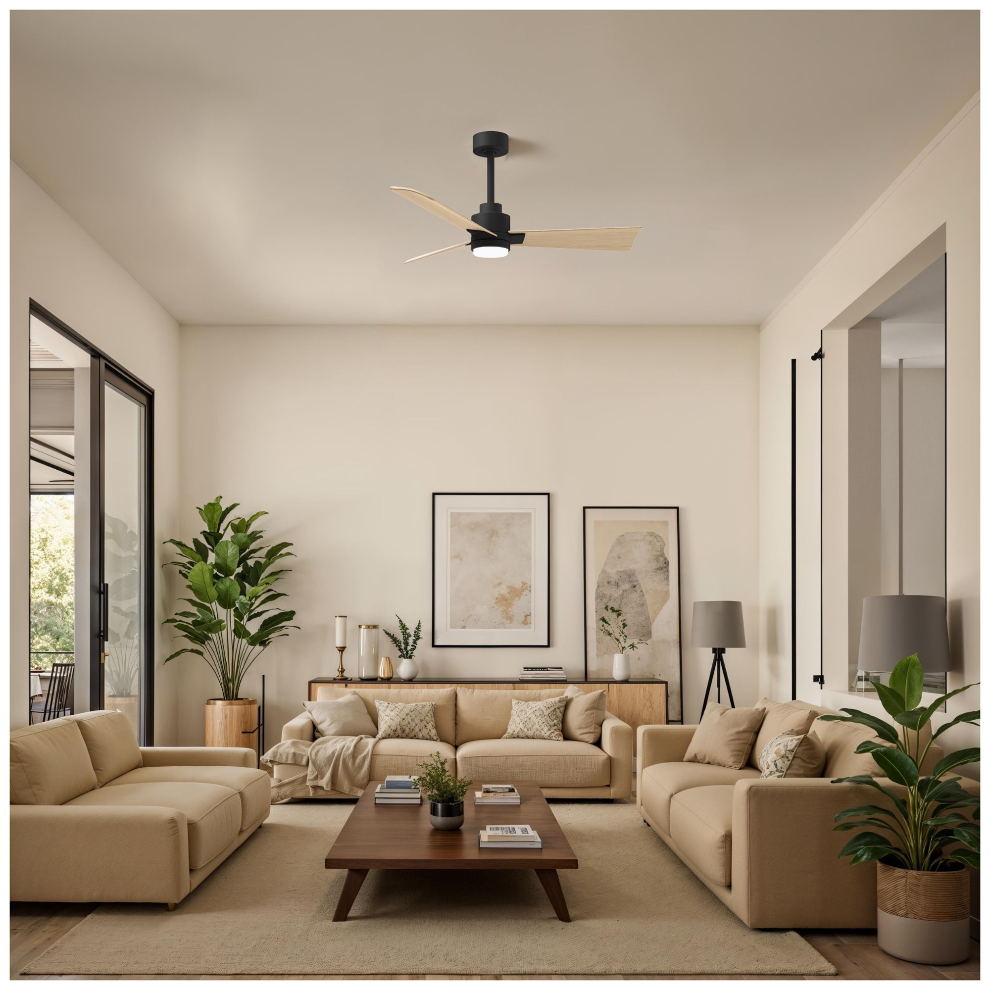 Image 4 Matthews Alessandra - LK 42" Black Ceiling Fan, Maple Blades more views