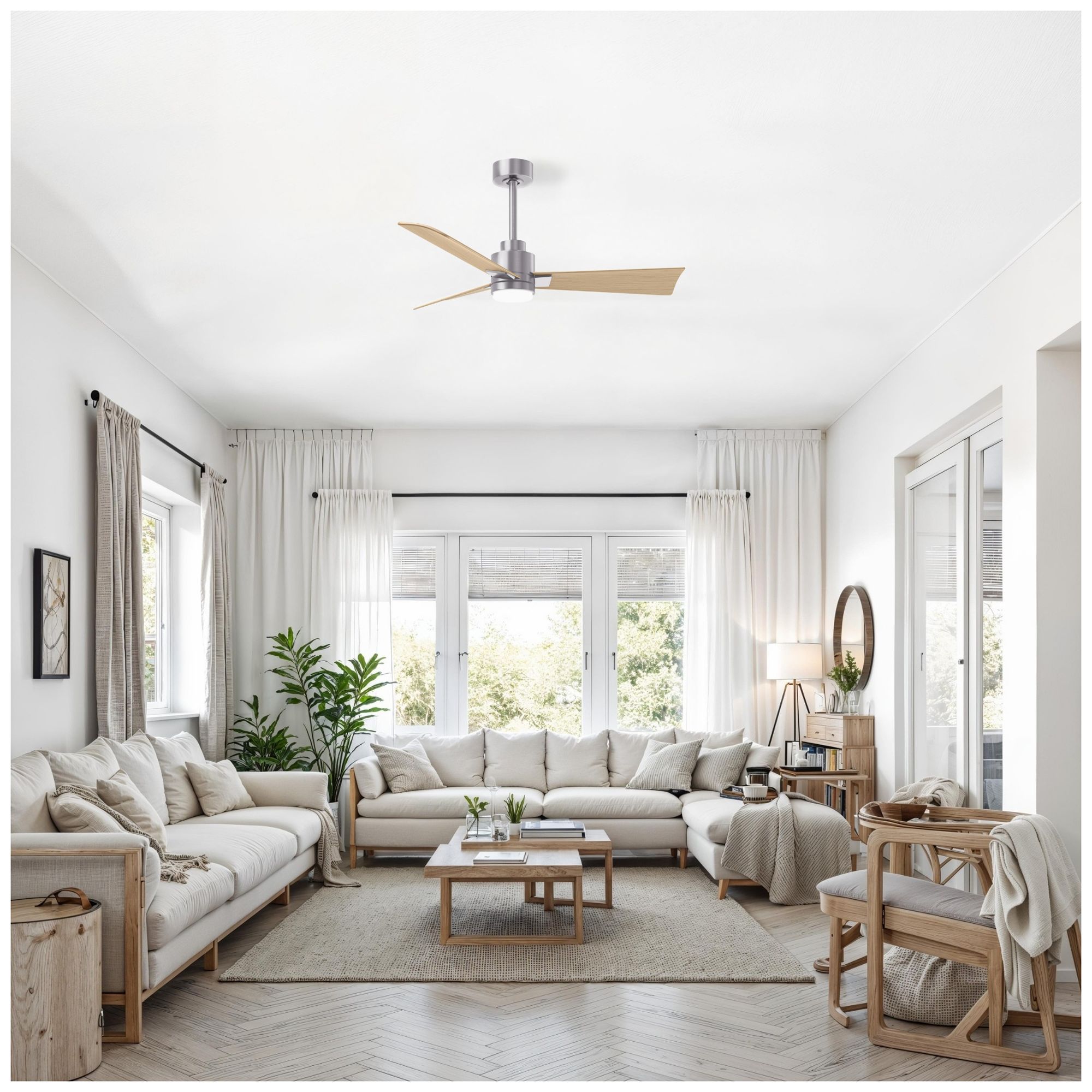 Image 4 Matthews Alessandra - LK 42" Nickel Ceiling Fan, Maple Blades more views