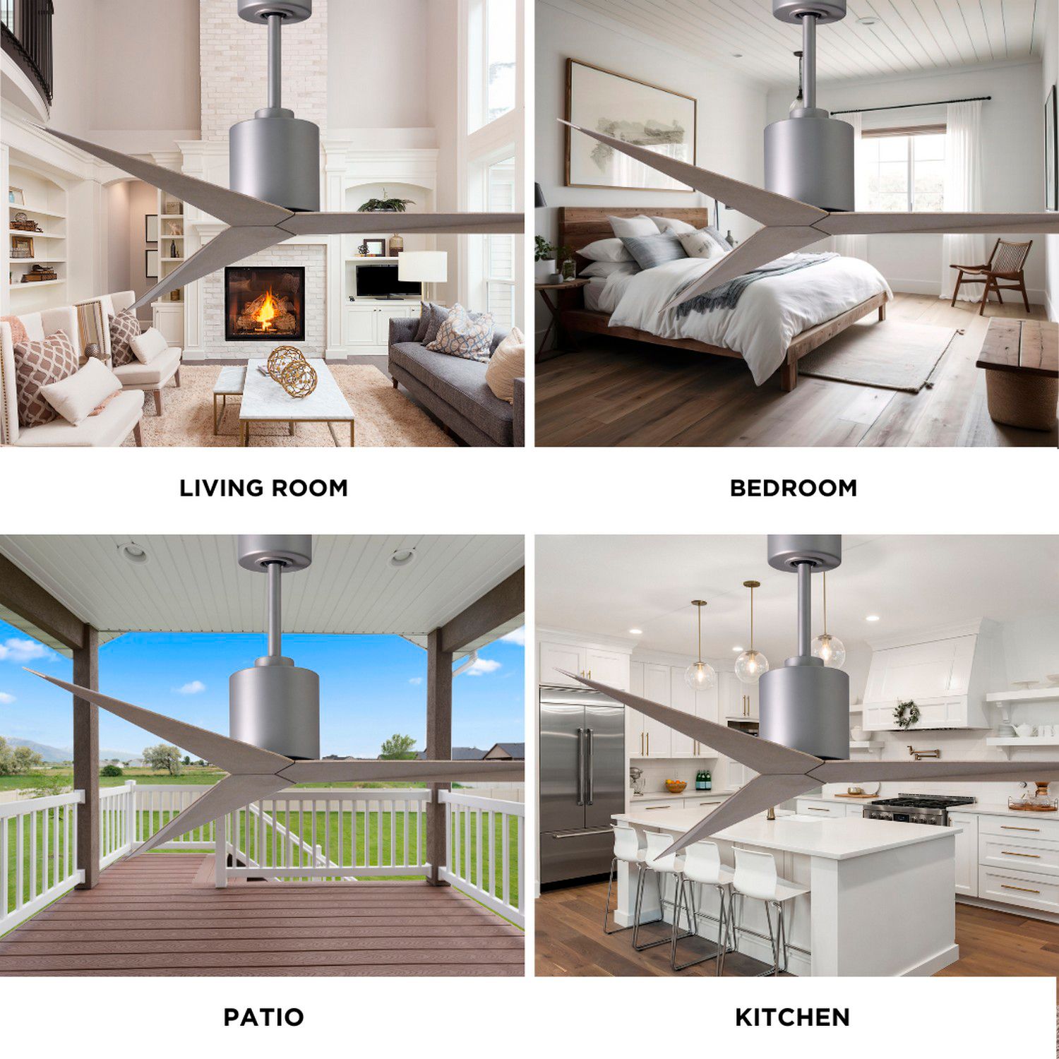 Matthews Eliza 56" Brushed Nickel Ceiling Fan With Gray Ash Blades