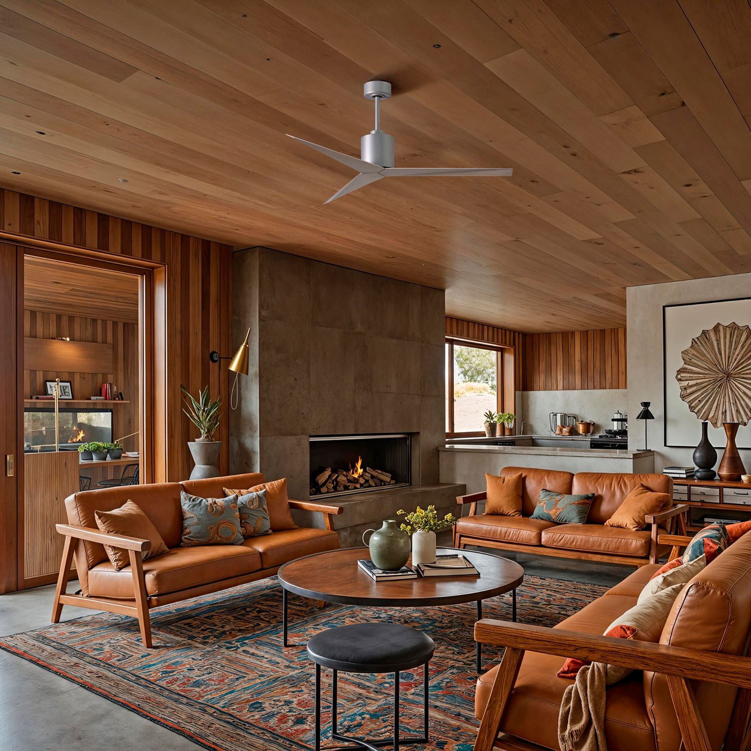 Image 4 Matthews Eliza 56" Brushed Nickel Ceiling Fan With Gray Ash Blades more views