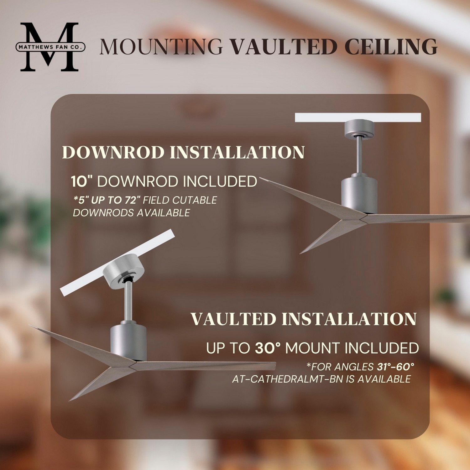 Matthews Eliza 56" Brushed Nickel Ceiling Fan With Gray Ash Blades