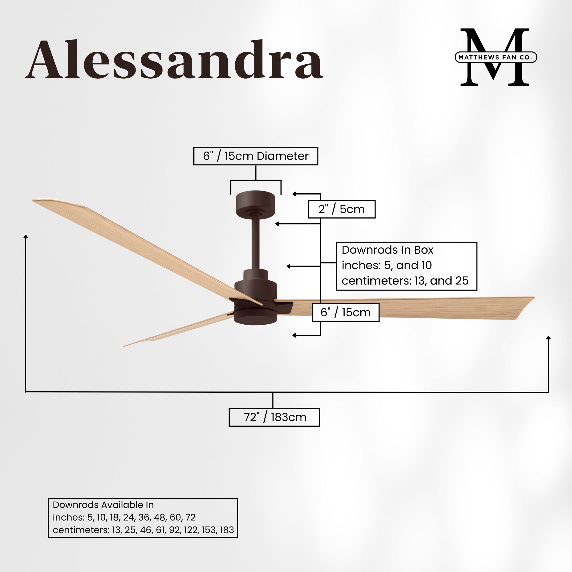 Image 5 Matthews Fan Alessandra Bronze 72" Ceiling Fan, Light Maple Tone Blades more views