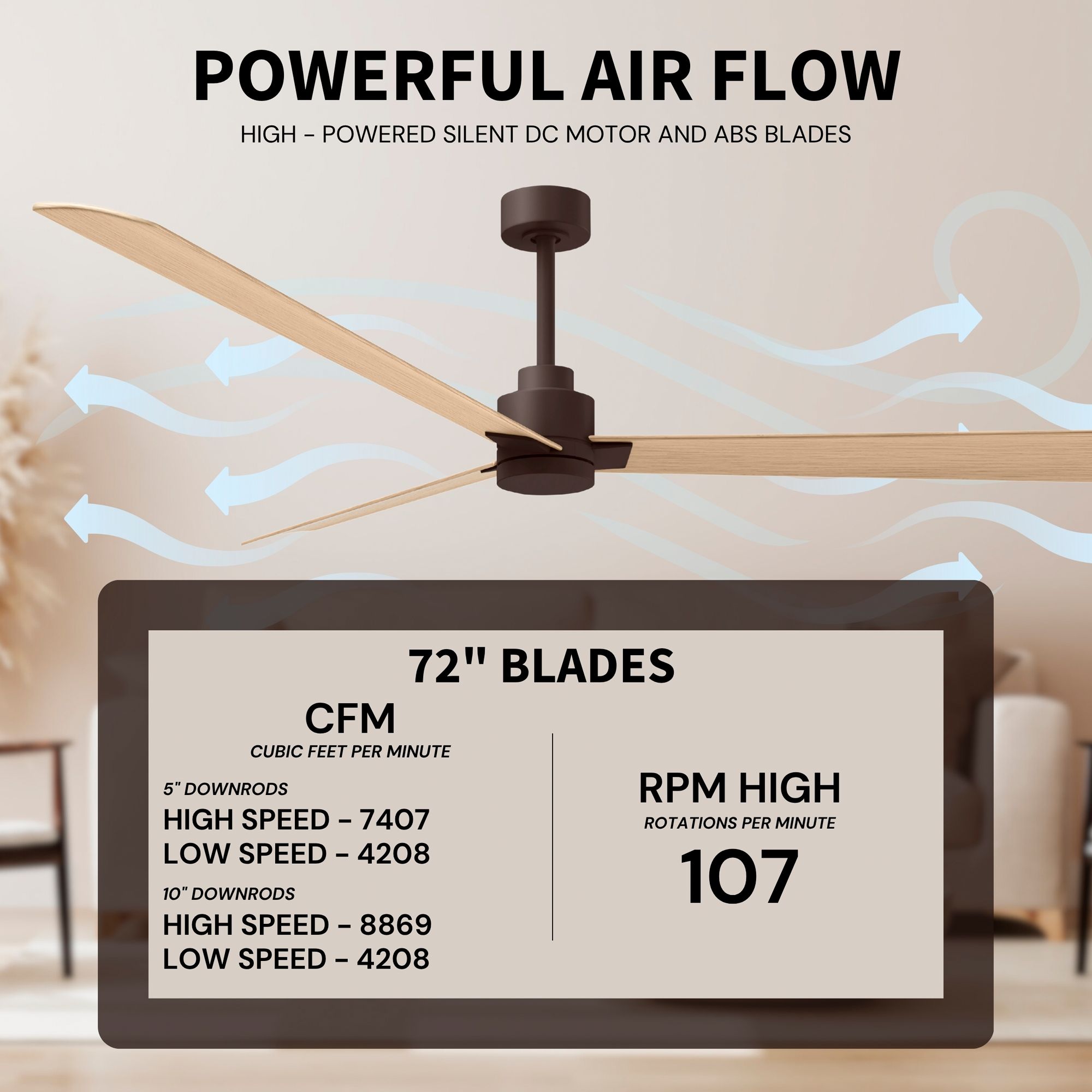 Matthews Fan Alessandra Bronze 72" Ceiling Fan, Light Maple Tone Blades