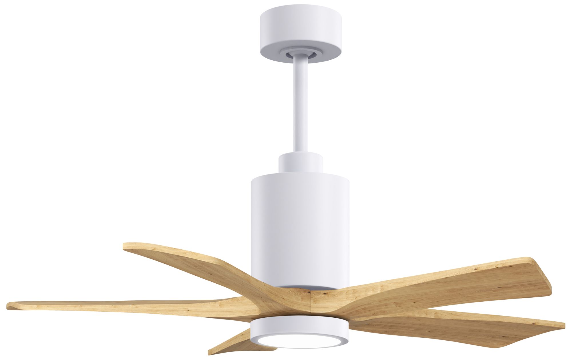 Image 2 Matthews Fan Patricia-5 White 42" Ceiling Fan, Light Maple Tone Blades