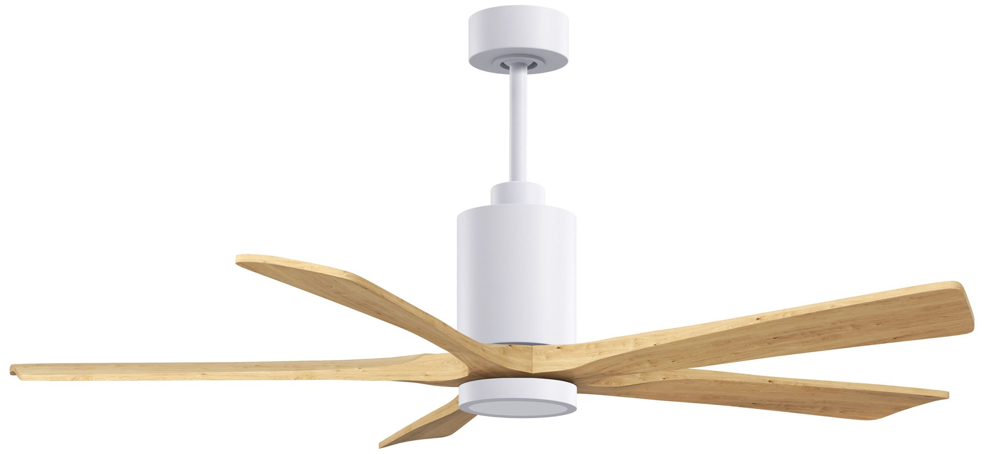 Image 5 Matthews Fan Patricia-5 White 60" Ceiling Fan, Light Maple Tone Blades more views