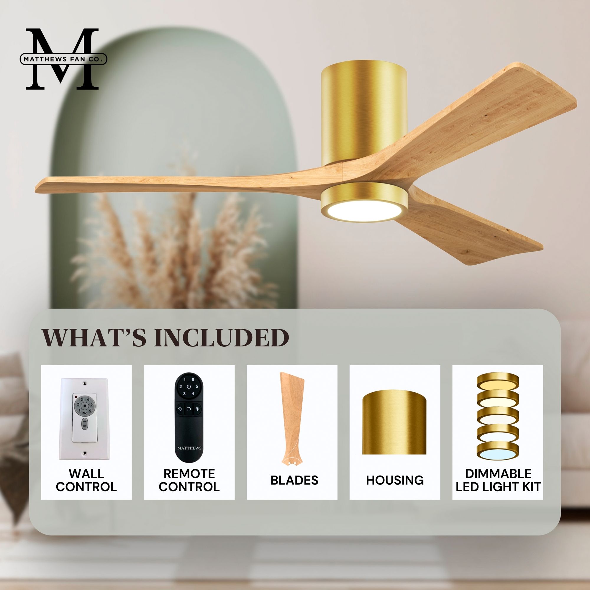 Image 6 Matthews Irene-3HLK 42" Brushed Brass Ce more views