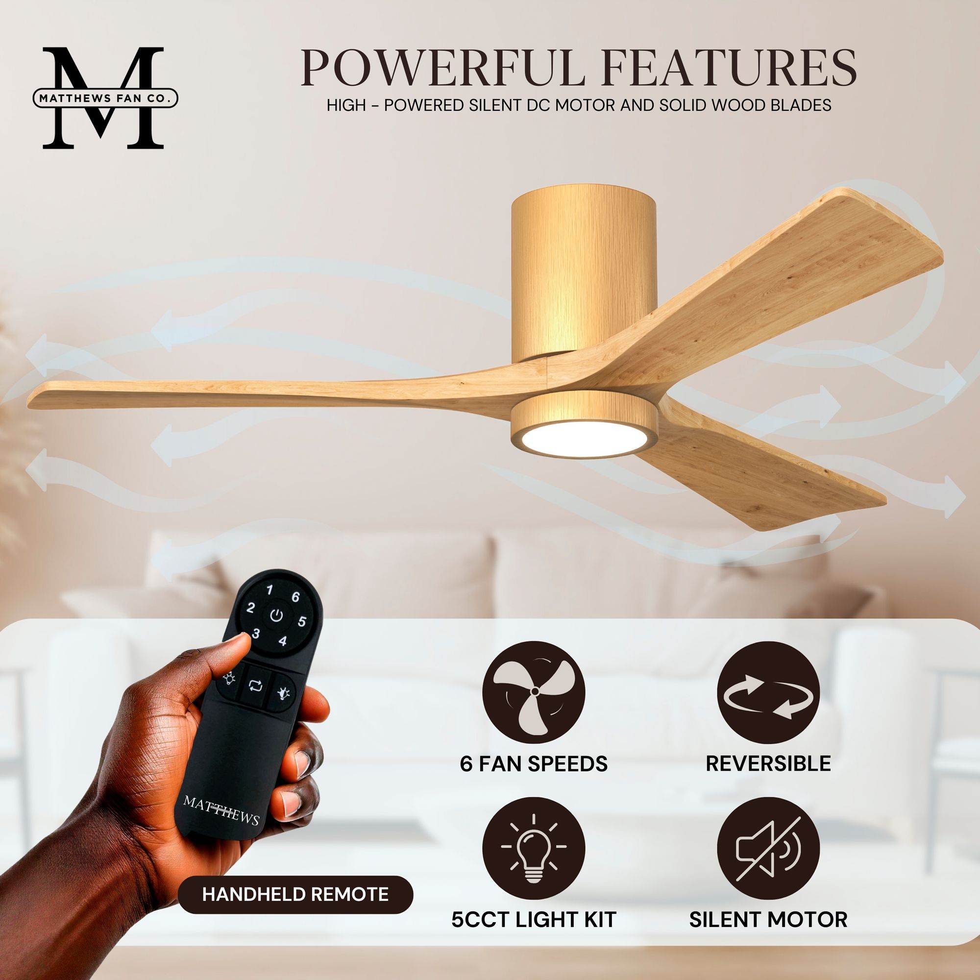 Matthews Irene-3HLK 42" Maple Ceiling Fa
