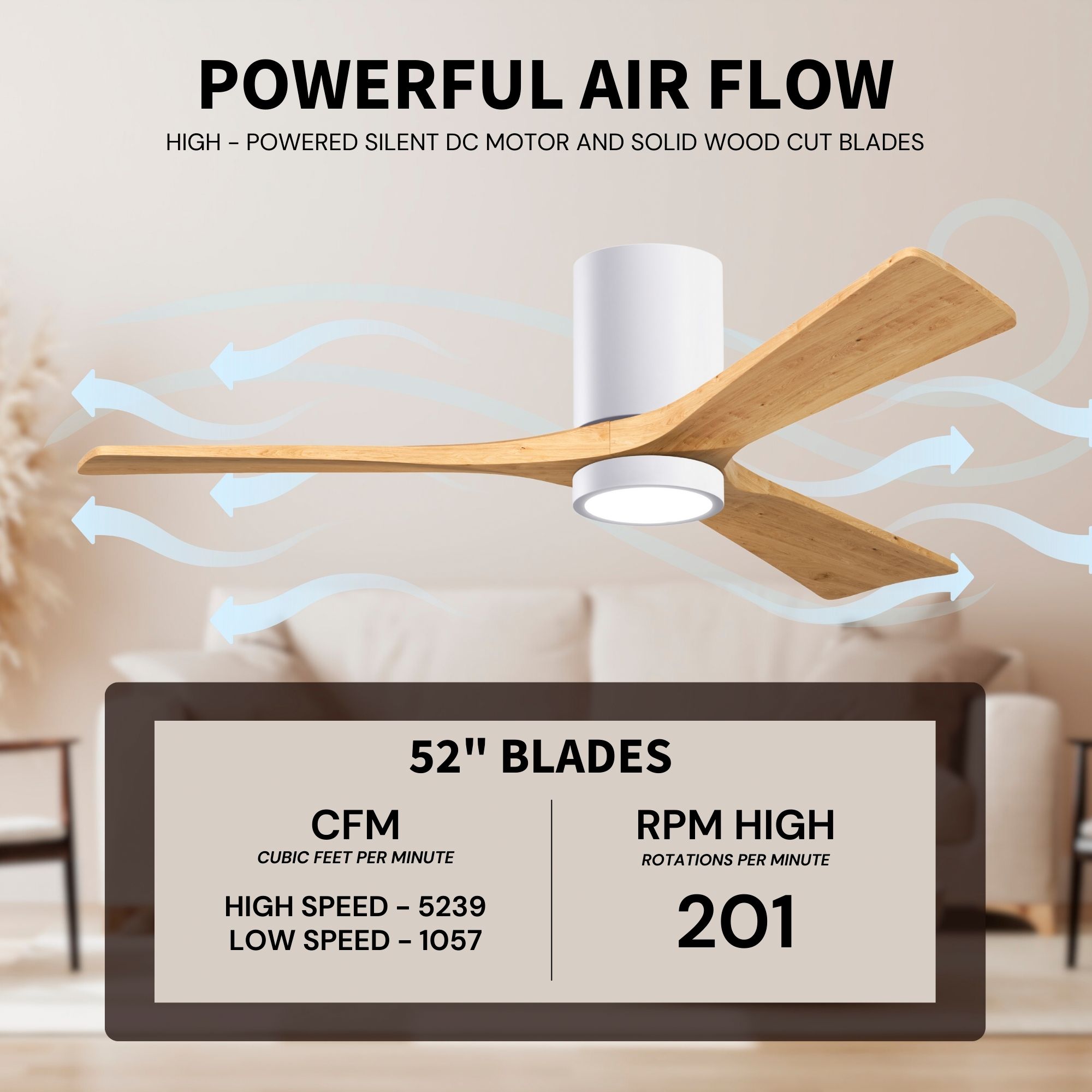 Matthews Irene-3HLK 52" Gloss White Ceil