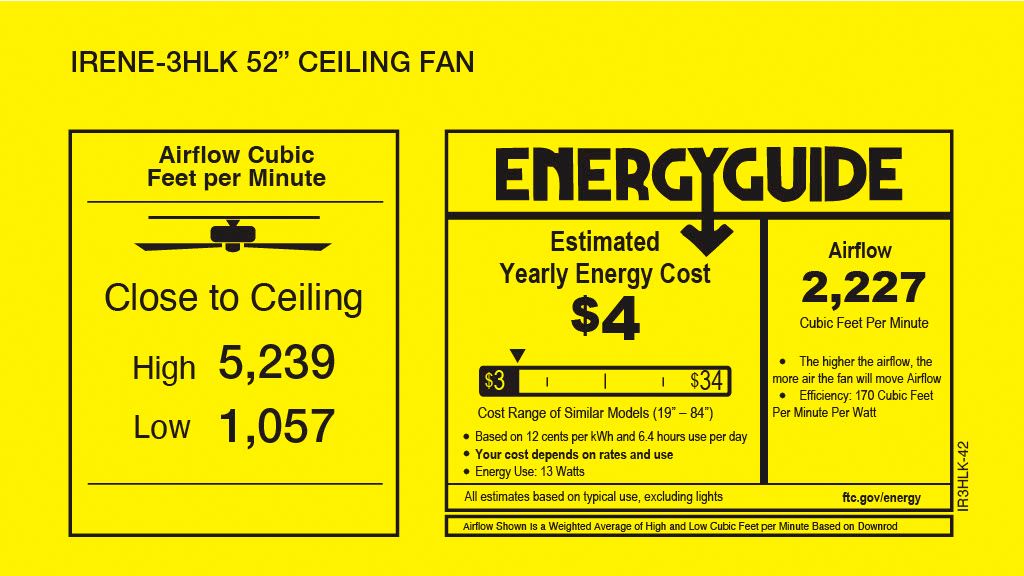 Image 7 Matthews Irene-3HLK 52" Matte Black Ceil more views