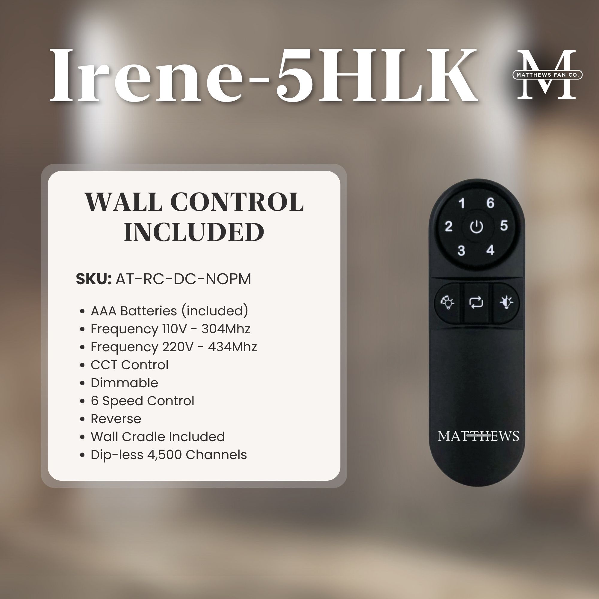 Matthews Irene-5HLK 42" Brushed Nickel C
