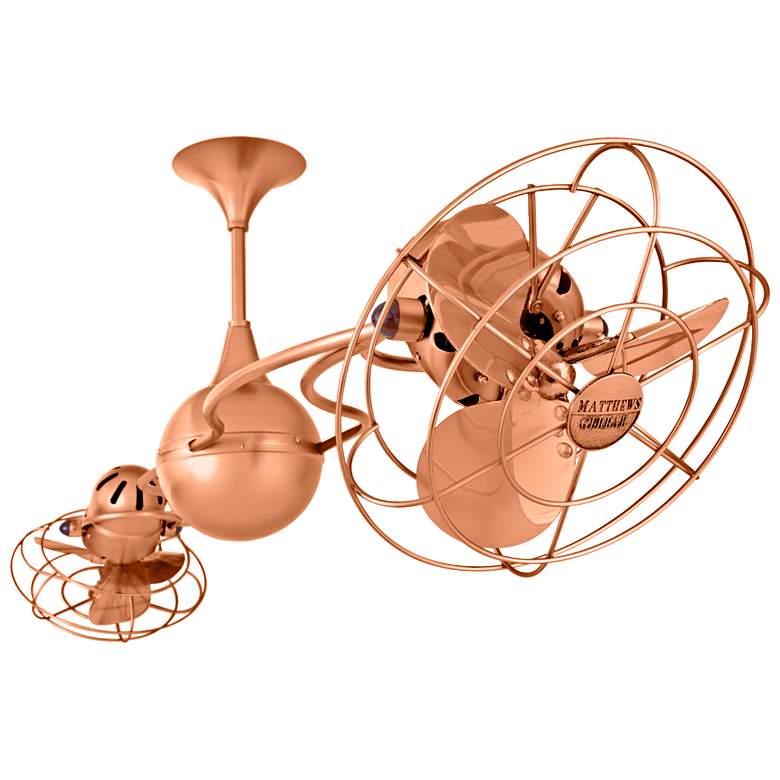 Image 1 Matthews Italo Ventania Brushed Copper Dual Head Rotational Ceiling Fan