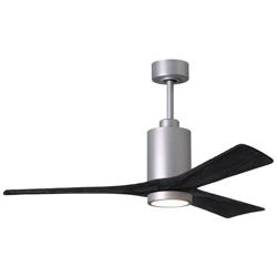 Matthews Patricia-3 52&quot; Brushed Nickel Ceiling Fan With Matte Black Bl