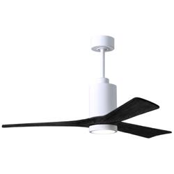 Matthews Patricia-3 52&quot; Gloss White Ceiling Fan With Matte Black Blade