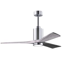 Matthews Patricia-3 52&quot; Polished Chrome Ceiling Fan With Barn Wood Bla