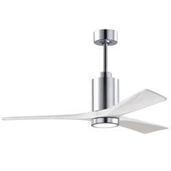 Matthews Patricia-3 52&quot; Polished Chrome Ceiling Fan With Matte White B