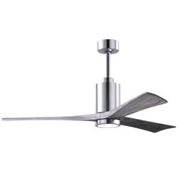 Matthews Patricia-3 60&quot; Polished Chrome Ceiling Fan With Barn Wood Bla