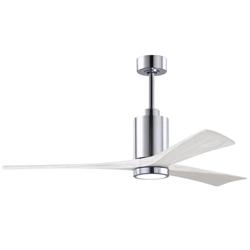 Matthews Patricia-3 60&quot; Polished Chrome Ceiling Fan With Matte White B