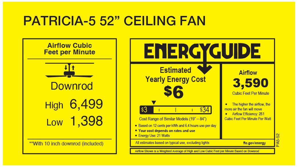 Image 7 Matthews Patricia-5 52" Brushed Brass Ceiling Fan, Light Maple Tone Blades more views
