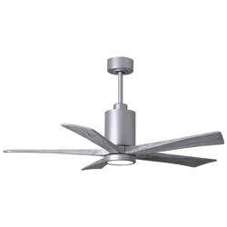 Matthews Patricia-5 52&quot; Brushed Nickel Ceiling Fan With Barn Wood Blad