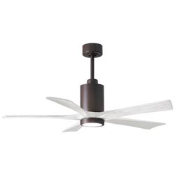 Matthews Patricia-5 52&quot; Textured Bronze Ceiling Fan With Matte White B