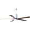Matthews Patricia-5 60" Gloss White Ceiling Fan With Walnut Blades