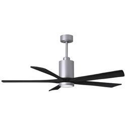 Matthews Patricia-5 60&quot; Brushed Nickel Ceiling Fan With Matte Black Bl
