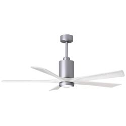 Matthews Patricia-5 60&quot; Brushed Nickel Ceiling Fan With Matte White Bl
