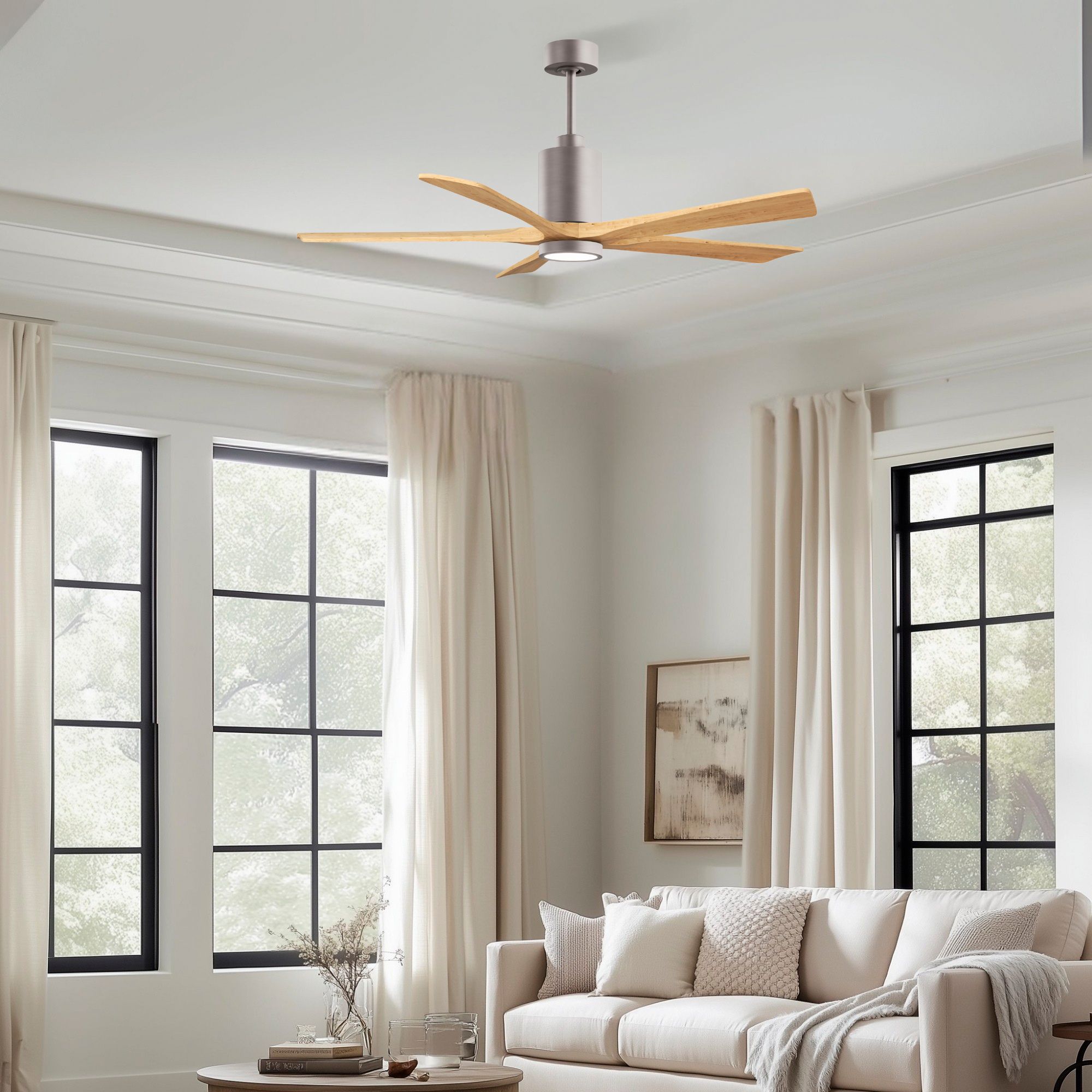 Image 4 Matthews Patricia-5 60" Brushed Nickel LED Ceiling Fan more views