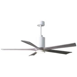 Matthews Patricia-5 60&quot; Gloss White Ceiling Fan With Barn Wood Blades
