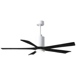 Matthews Patricia-5 60&quot; Gloss White Ceiling Fan With Matte Black Blade