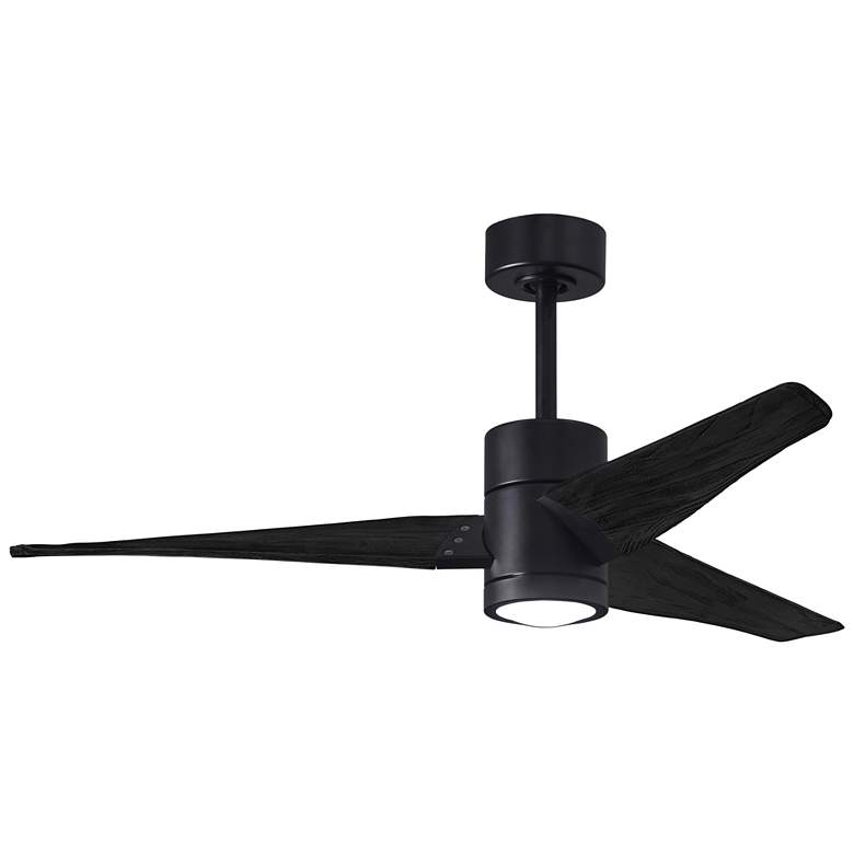 Image 1 Matthews Super Janet 52" Matte Black Ceiling Fan With Matte Black Blad