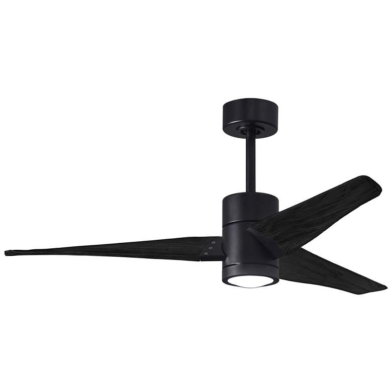 Image 1 Matthews Super Janet 52 inch Matte Black Ceiling Fan With Matte Black Blad