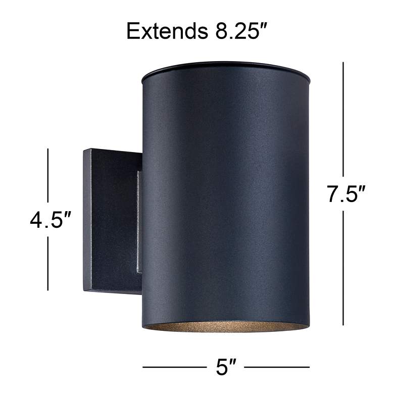 Image 6 Matthis 7 1/2" High Black LED Downlight Wall Sconce more views