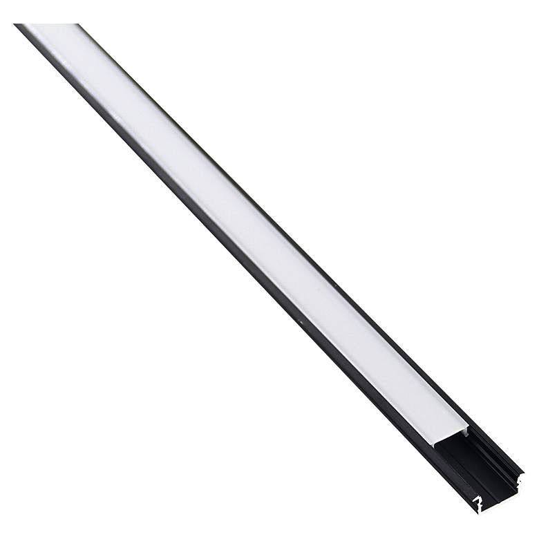 Image 1 Mauer 98.42 inchW Black Rectangular Channel Rail for Strip Light