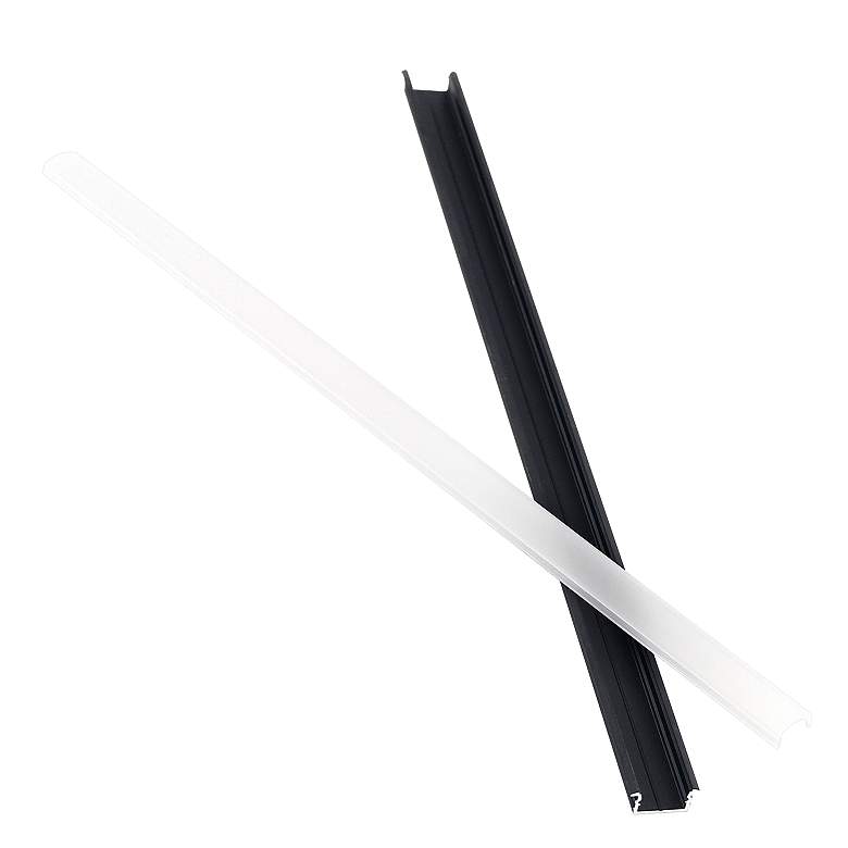 Image 2 Mauer 98.42"W Black Rectangular Channel Rail for Strip Light more views