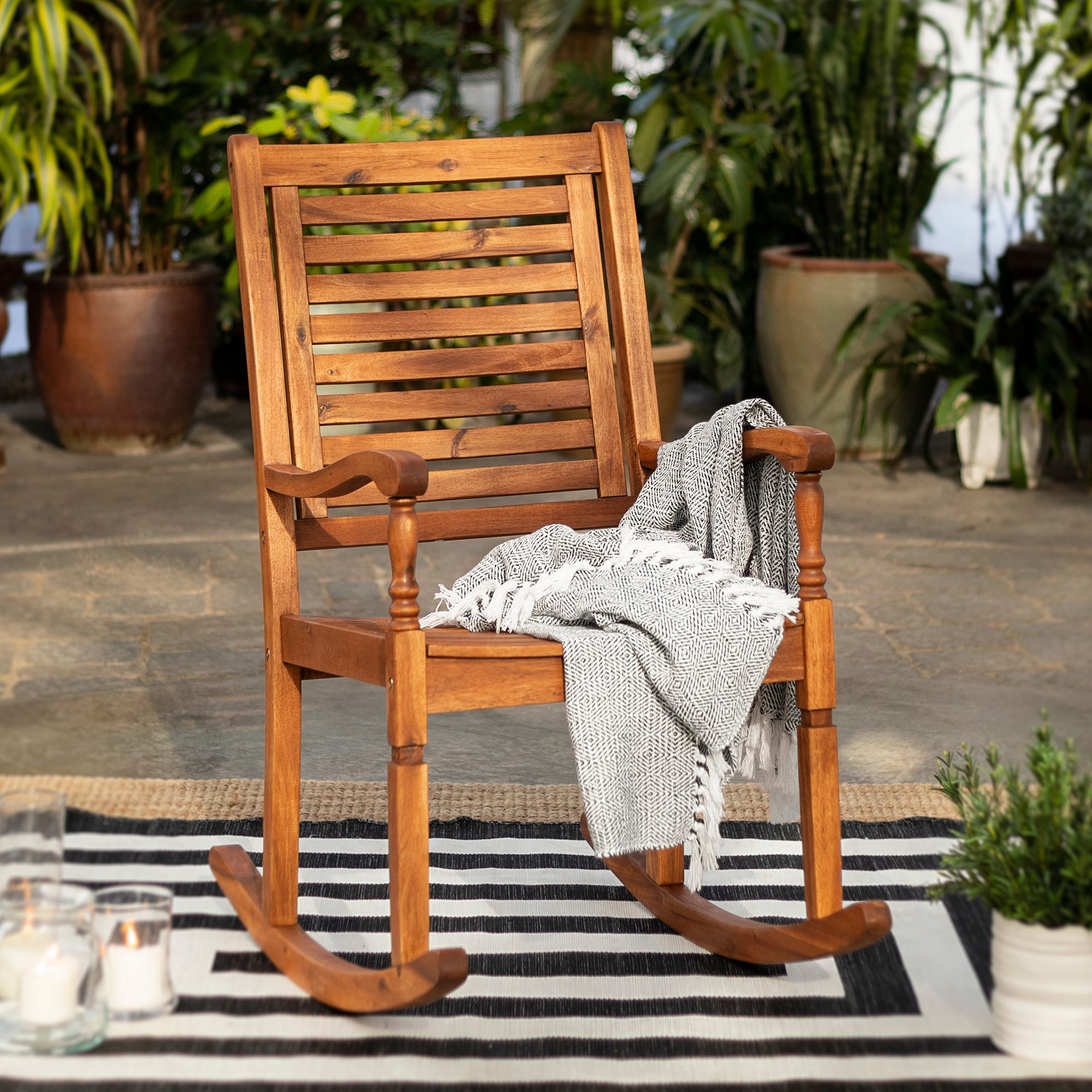 Natural wood rocking discount chair